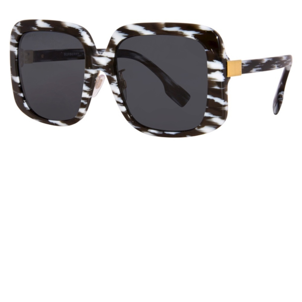 Burberry Penelope BE4363F 397887 Sunglasses Women's White/BlK/DRK Grey 55mm NEW - Picture 3 of 16